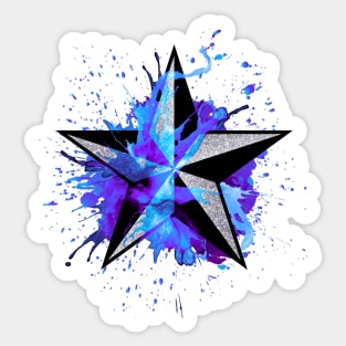 Nautical Splash Star - Blue/ Purple Sticker